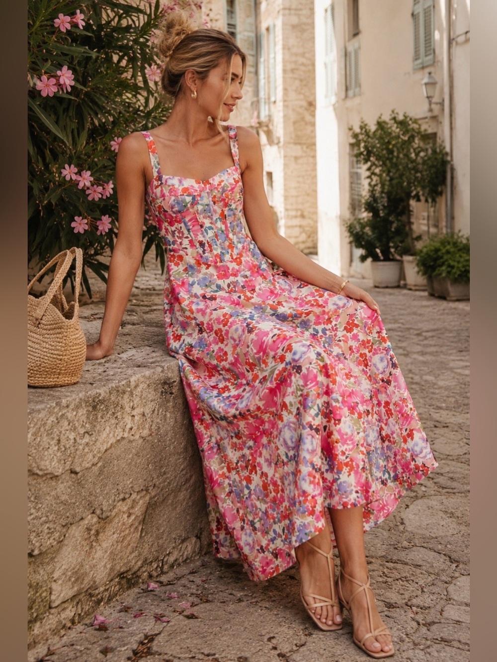 Bardot Lilah Sleeveless Corset A-Line Midi Dress Size US 8